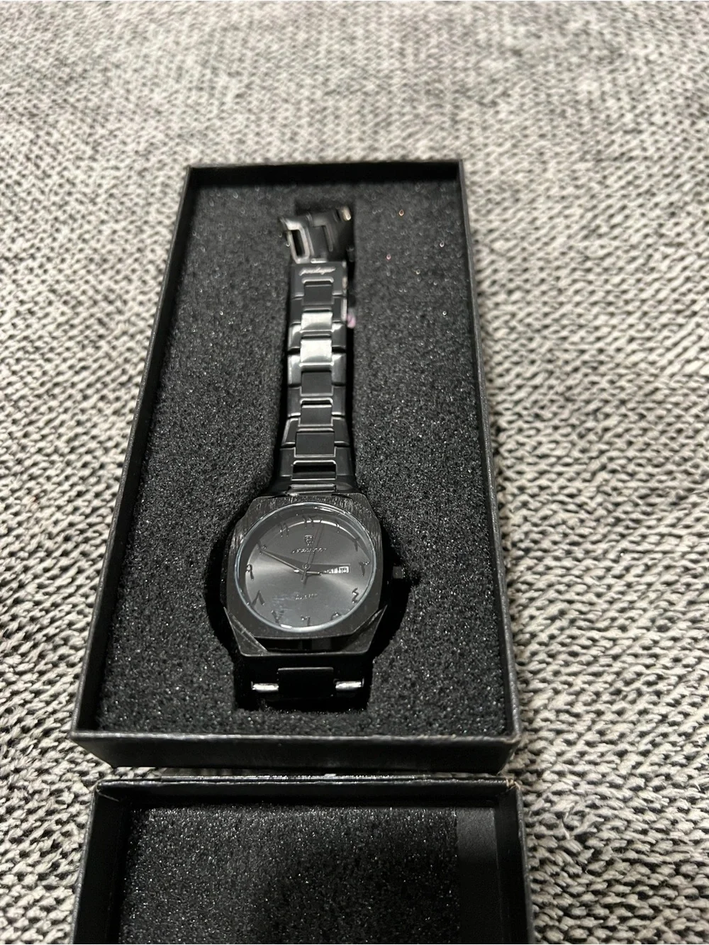 Women’s Black Stainless Steel Bracelet Watch with Day/Date